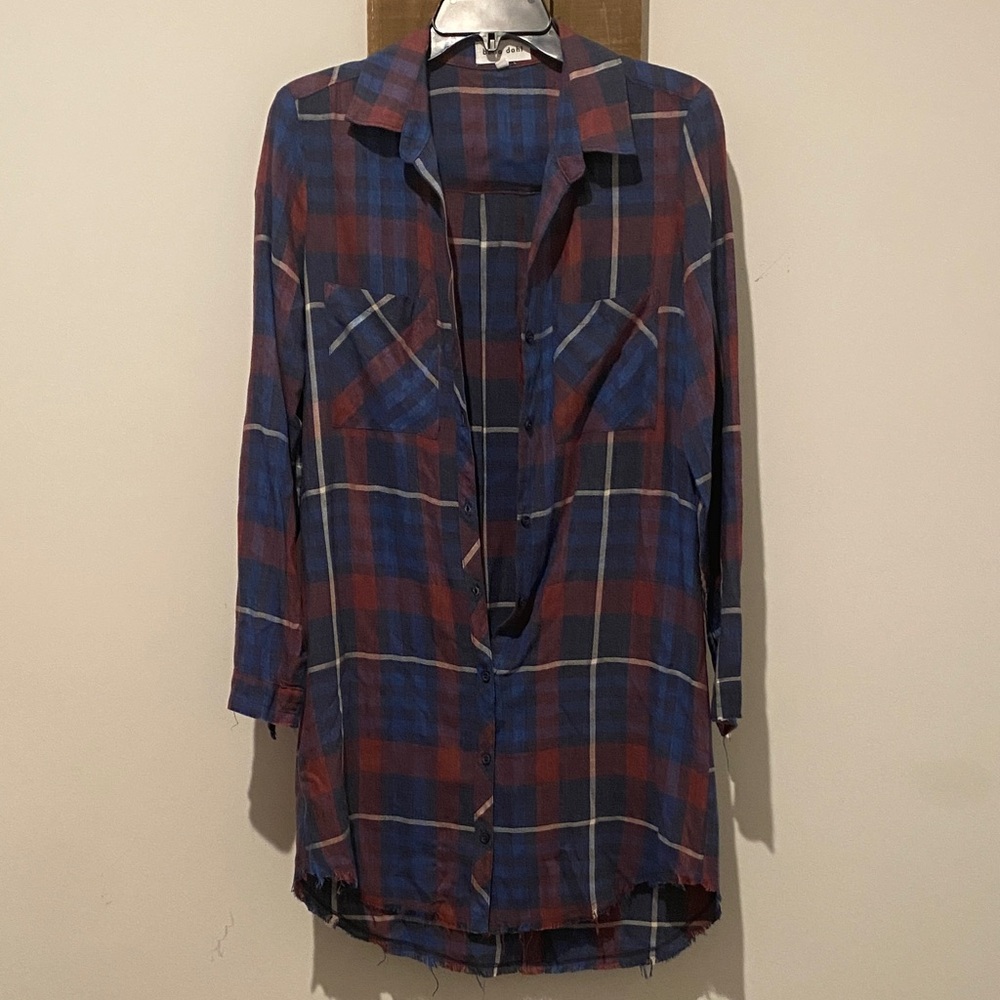 Bella Dahl Multicolor Plaid Shirt dress